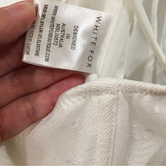 White Fox Boutique Women's White Lace Trim Corset Top Bustier Size M - Picture 5 of 6